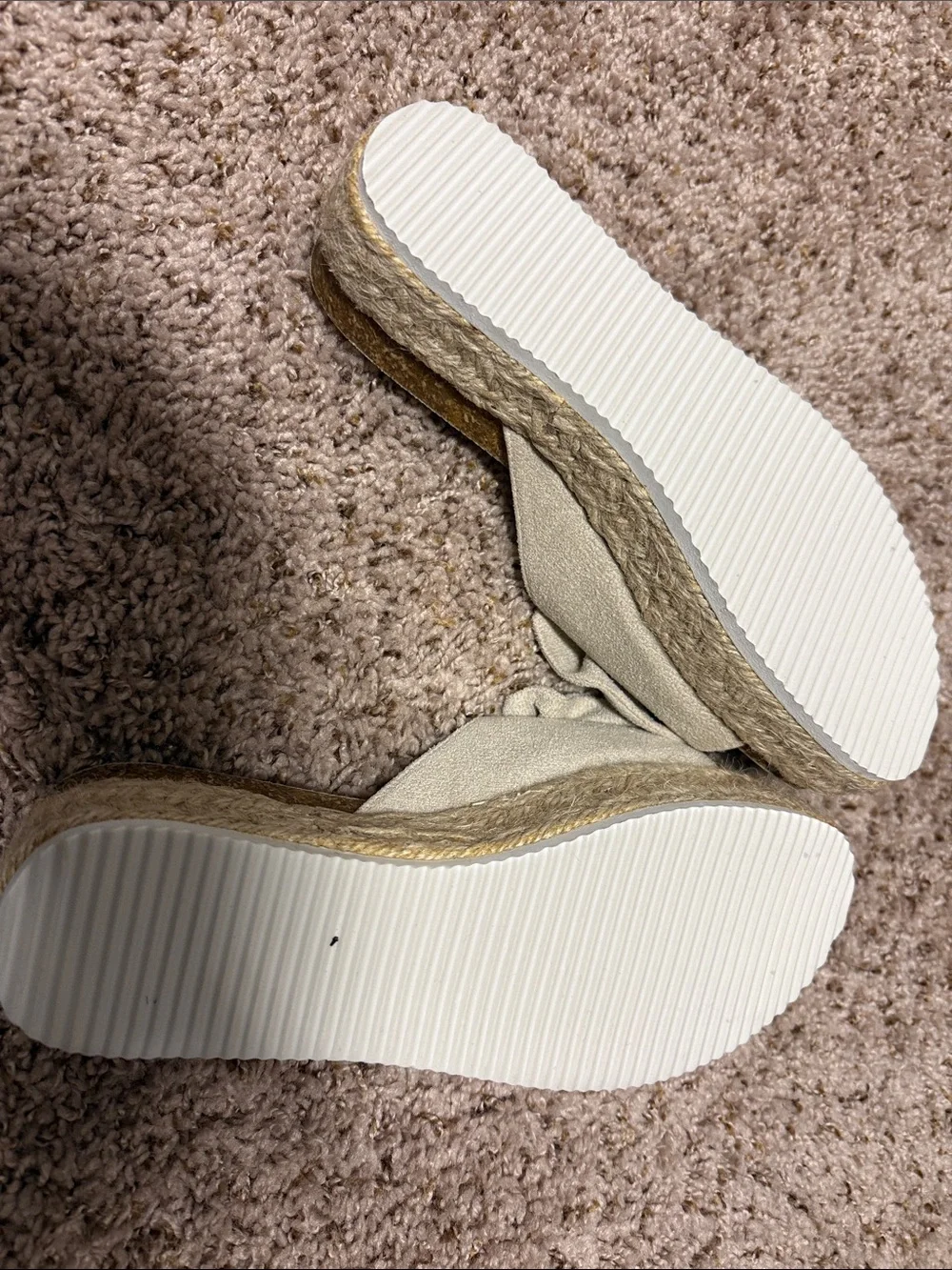 Women's Neutral Bow Espadrille Platform Slide
